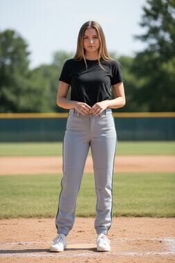 Wilson Women’s Softball Pants Large L x 25 White Green Piping Elastic Cuff